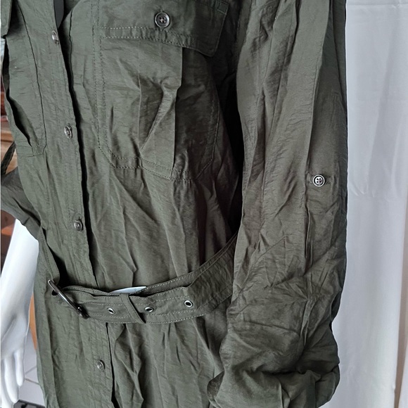 NWT Banana Republic Shirt dress button down, w belt, pockets & bust pockets Sz L - Picture 11 of 11